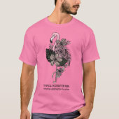 Aangepaste tekst Roze Flamingo T-shirt (Voorkant)