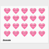 Aangepaste tekst Roze Hart Stickers (Vel)