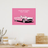 Aangepaste tekst Roze Klassieke Auto Poster (Keuken)