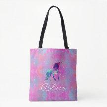 Aangepaste tekst roze/Paarse galaxy Unicorn Canvas