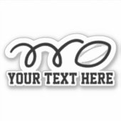 Aangepaste tekst rugbybal gepersonaliseerde sport  sticker (Voorkant)