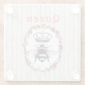 Aangepaste tekst / Rustic Wood Land met grote kroo Glazen Onderzetter (Achterkant)