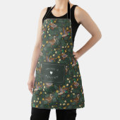 Aangepaste Tekst Rustieke Folk Art Duck Bloemenkeu Schort (Insitu)