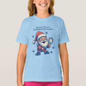 Aangepaste tekst Santa's Pickleball Prodigy T-shirt (Voorkant)