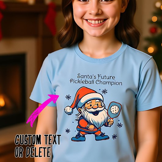 Aangepaste tekst Santa's Pickleball Prodigy T-shirt