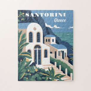 Aangepaste tekst Santorini Griekenland Legpuzzel