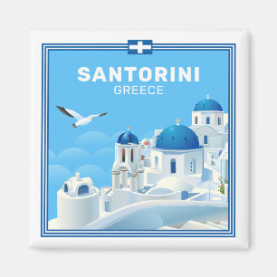 Aangepaste tekst Santorini Griekenland Magneet