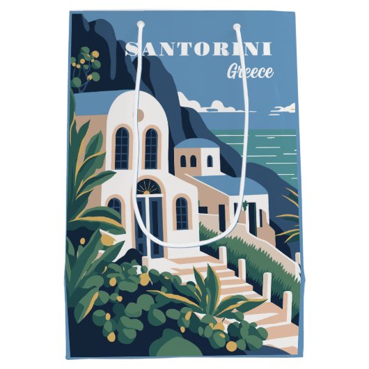Aangepaste tekst Santorini Griekenland Medium Cadeauzakje (Achterkant)