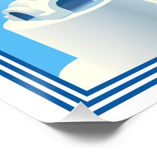 Aangepaste tekst Santorini Griekenland Perfect Poster (Hoek)