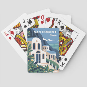 Aangepaste tekst Santorini Griekenland Pokerkaarten