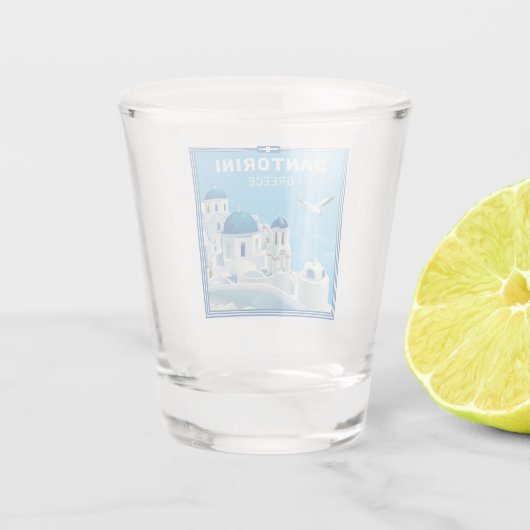 Aangepaste tekst Santorini Griekenland Shot Glas (Achterkant)