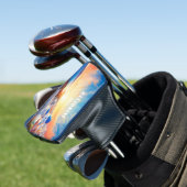 Aangepaste tekst Santorini Griekenland Sunset Golfheadcover (Insitu)