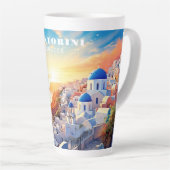 Aangepaste tekst Santorini Griekenland Sunset Latte Mok (Rechterhoek)