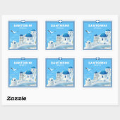Aangepaste tekst Santorini Griekenland Vierkante Sticker (Vel)