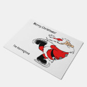 Aangepaste tekst schaatsen Santa Deurmat (Schuin)
