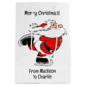 Aangepaste tekst schaatsen Santa Medium Cadeauzakje (Achterkant)