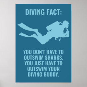 Aangepaste tekst Scuba duiken Poster