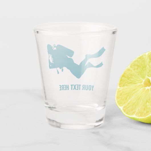 Aangepaste tekst Scuba duiken Shot Glas (Achterkant)
