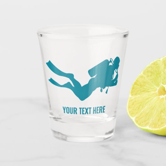 Aangepaste tekst Scuba duiken Shot Glas (Voorkant)