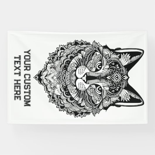 Aangepaste tekst Sierkat Spandoek (Horizontaal)