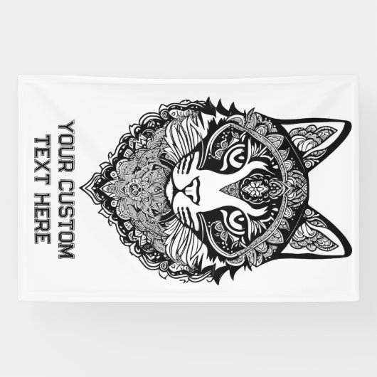 Aangepaste tekst Sierkat Spandoek (Horizontaal)