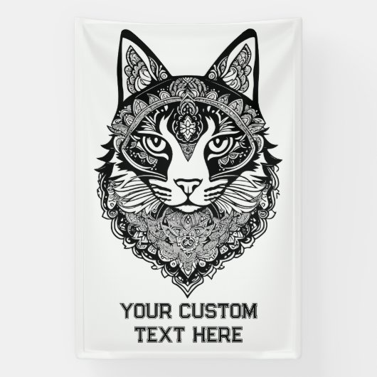 Aangepaste tekst Sierkat Spandoek (Verticaal)