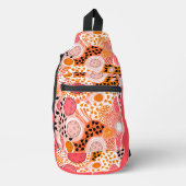 Aangepaste tekst sinaasappel & koraal pickleball sling bag (Voorkant)