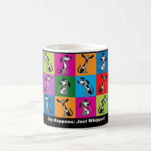 Aangepaste tekst Sip Happens: Just Whippet! Koffiemok