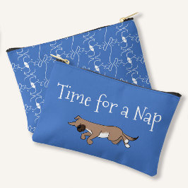 Aangepaste tekst Sleepy Dog Blue Back Pattern Etui