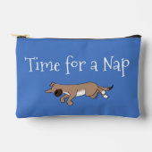 Aangepaste tekst Sleepy Dog Blue Back Pattern Etui (Voorkant)