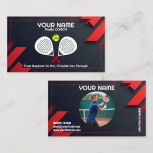 🎾Aangepaste tekst, Smash & Serve Aangepaste Padel Visitekaartje