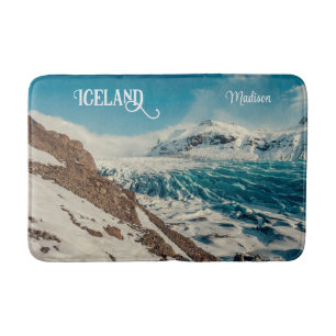 Aangepaste tekst Solheimajokull, IJsland Badmat