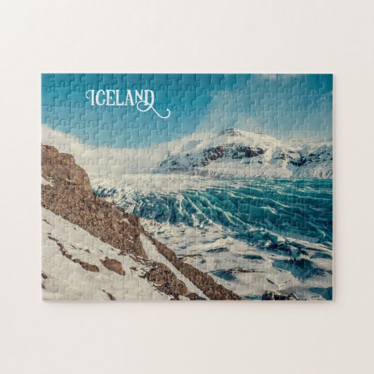 Aangepaste tekst Solheimajokull, IJsland Legpuzzel (Horizontaal)