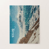 Aangepaste tekst Solheimajokull, IJsland Legpuzzel (Verticaal)