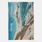 Aangepaste tekst Solheimajokull, IJsland Theedoek (Verticaal)