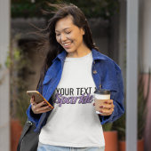 Aangepaste tekst Sparkle paarse glitter effect T-shirt