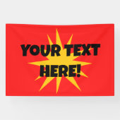 Aangepaste tekst Starburst Banner (Horizontaal)
