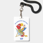Aangepaste tekst Strandfeest badges (Voorzijde met lanyard)