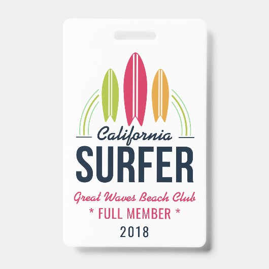 Aangepaste tekst Surfer badges (Voorzijde)