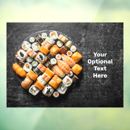 Aangepaste tekst Sushi Platter Raamsticker (Vel 3)