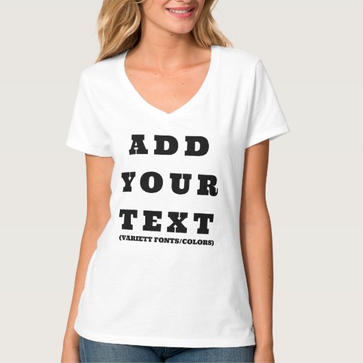 Aangepaste tekst T-shirt, Jouw tekst gepersonalise T-shirt (Voorkant)
