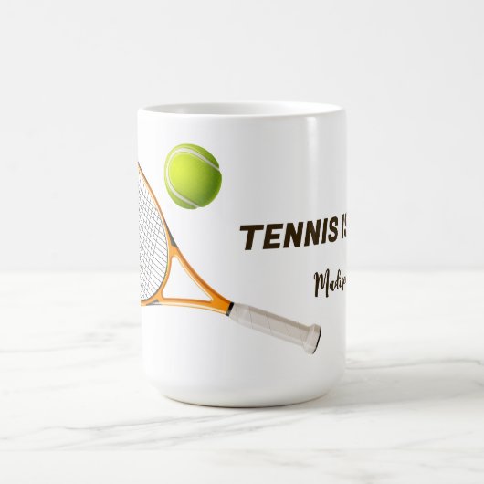 Aangepaste tekst Tennis Koffiemok (Center)