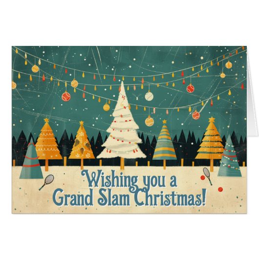 🎾🎄Aangepaste tekst, Tennis Tree Tinsel (Voorkant Horizontaal)