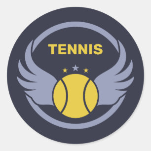 Aangepaste tekst Tennisbal met vleugels Ronde Sticker