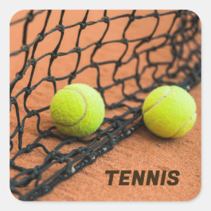 Aangepaste tekst Tennisballen Vierkante Sticker