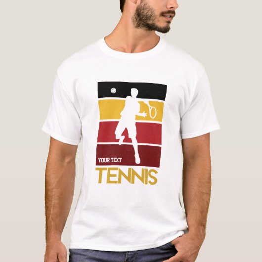 Aangepaste tekst, tennisvolwassene t-shirt (Voorkant)