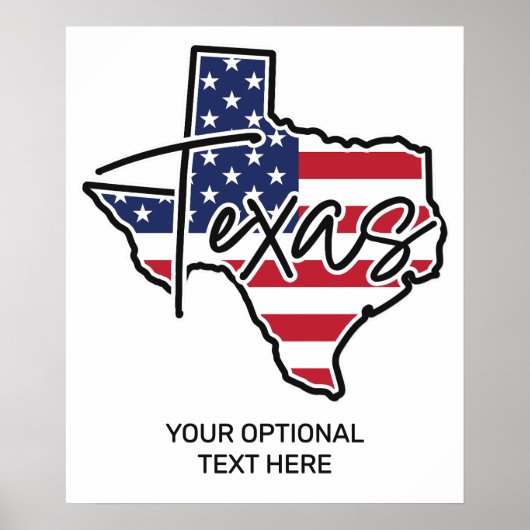 Aangepaste tekst Texas Poster (Voorkant)