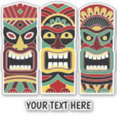 Aangepaste tekst Tiki Totems stickers (Voorkant)