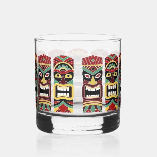 Aangepaste tekst Tiki Totems Whisky Glas (Rechts)