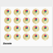 Aangepaste tekst toevoegen Upload uw foto of zakel Ronde Sticker (Vel)